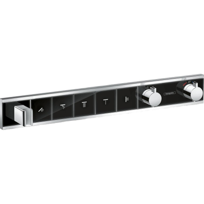 Hansgrohe Rainselect Afbouwdeel - voor inbouw douchekraan - thermostatisch - voor 5 functies - 66.9x90cm zwart/chroom - thermostaat - zwart
