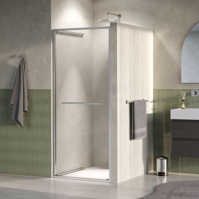BRAUER Luminis Nisdeur - 90x200 - naar binnen draaiend - helder glas - omkeerbaar - incl. glascoating - geborsteld RVS PVD