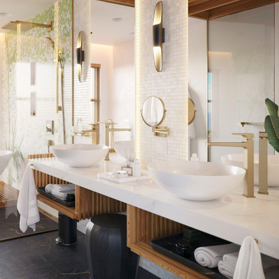 Hansgrohe Addstoris Make-up - spiegel 3x vergroting - geborsteld brons
