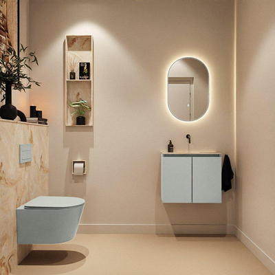 MONDIAZ TURE-DLUX 60cm toiletmeubel Greey. EDEN wastafel Frappe positie midden. Zonder kraangat.
