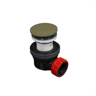 Mondiaz Click sifon - 6.7cm - ruimtebesparend - rond - Solid surface Zwart inclusief meubel siegelkast en topblad