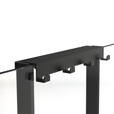 Fortifura Galeria schap met 4 haken - voor douchewand - 50x50x6.5cm - mat zwart SHOWROOMMODEL