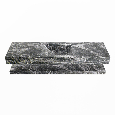 MONDIAZ ALAN - DLUX Badkamermeubelset - 150cm - planchet - Lava - vrijhangende wastafel - wasbak midden - 1 kraangat - Lava