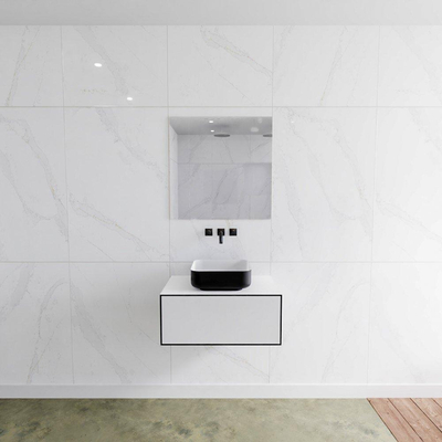 Mondiaz Lagom Meuble salle de bains 70x30.9x45cm Solid Surface Urban 1 tiroir avec lavabo BINX vasque à poser Centre sans trous de robinet
