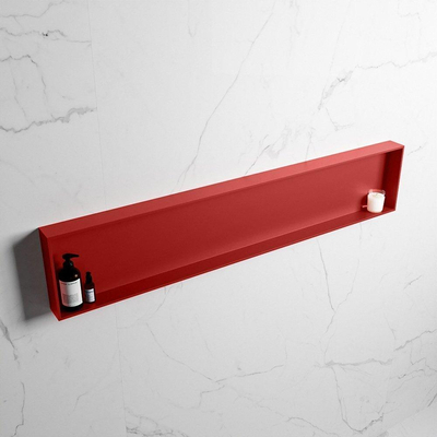 Mondiaz Easy nis 29.5x149.5x8cm voor Inbouw/opbouw 1 open vak Solid surface Fire/Fire
