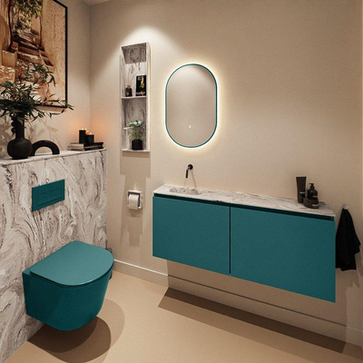 MONDIAZ TURE-DLUX 120cm toiletmeubel Smag. EDEN wastafel Glace positie links. Zonder kraangat.