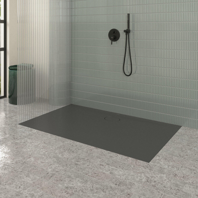 Villeroy & Boch Ecora douchebak - 150x90x3.5cm - afvoer lange zijde - anthracite (antraciet)