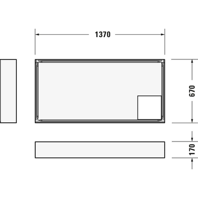 Duravit D-code Kunststof douchebak acryl rechthoekig - zonder paneel - 140x70cm - met afvoergat - diameter 90mm - wit