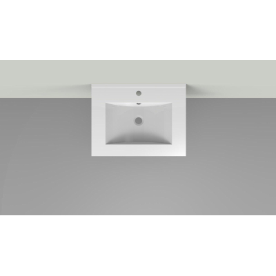 Arcqua Pakaru wastafel 61x46cm met overloopgat 1 kraangat 1 wasbak keramiek glans wit