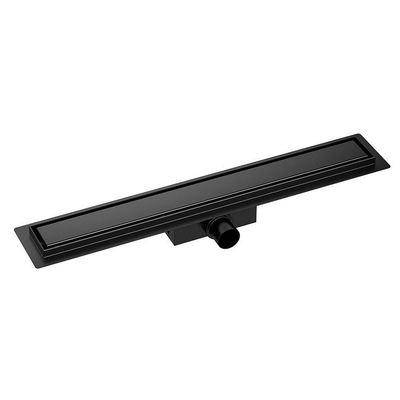 Wiesbaden Caniveau de douche avec bride et grille carrelable 80 x 7 cm noir mat