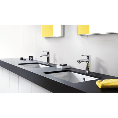 Hansgrohe Metris 1 greeps wastafelkraan - 110 met trekwaste - hoogglans chroom