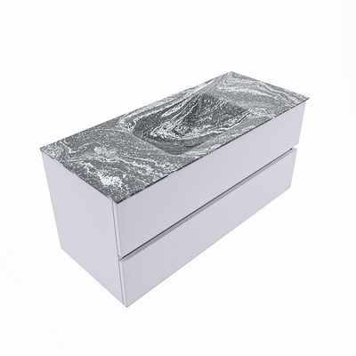 Mondiaz VICA-DLUX ensemble de meuble de salle de bain - 110cm - meuble sous-vasque cale - 2 tiroirs - lavabo encastré cloud milieu - sans trous de robinet - version haute de 60cm - lave