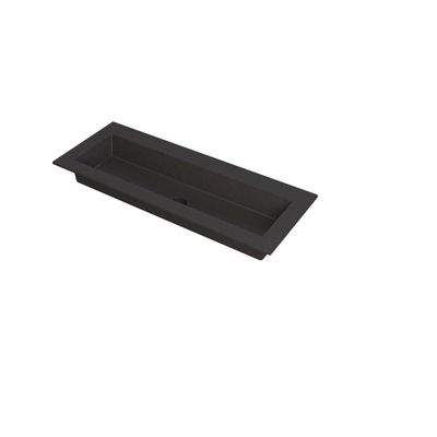 INK Kraft wastafel - 120x45x1cm - 1 wasbak - 0 kraangaten - Quartz zwart