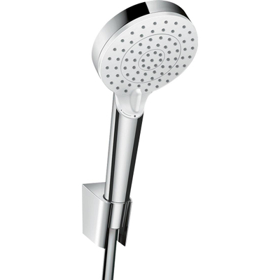 Hansgrohe Crometta Badoucheset Vario - ecosmart - 9 l/min/Porter S - doucheslang - 160cm chroom/w - wit chroom
