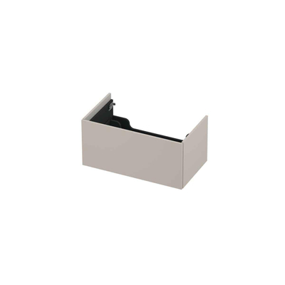 INK P2O Meuble sous-lavabo - 80x45x37.6cm - 1 tiroir - push 2 open - façade posée droite - MDF laqué gris cachemire mat