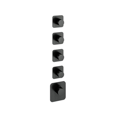 Hotbath Gal Afbouwdeel - voor Highflow Thermostaat - met 4 stopkranen - PVD - geborsteld gunmetal (antraciet)
