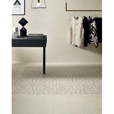 Ceramiche coem carreau de sol et de mur terrazzo mini caolino 60x60 cm rectifié vintage mat beige
