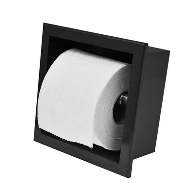 Wiesbaden inbouw-toiletrolhouder mat zwart