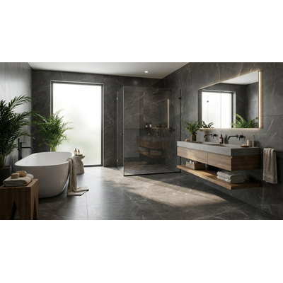 ÉCHANTILLON Terravito Legante Carrelage de sol et murale - 120x120cm - rectifié - gris mat