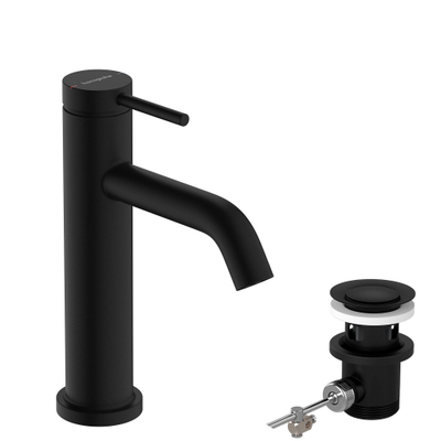 Hansgrohe Tecturis s Eengreeps wastafelkraan - 110 met PopUp - trekwaste - mat zwart