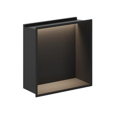 Crosswater Douche Nis - 30.5x30.5cm - LED-lichtstrip - mat zwart