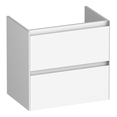 BRAUER Inspire meuble sous lavabo peu profond 60 2 tiroirs softclose - sans poignée - 1 découpe pour le siphon - blanc mat