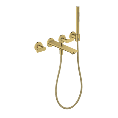 Hansgrohe Axor Citterio C afbouwdeel v. 4-gats inbouw badkraan wandmontage m. handdouchevoorsprong 22.2cm - polished gold optic