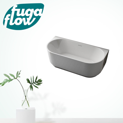 FugaFlow Eccelente Anta half vrijstaand bad - 170x80x58cm - met afvoer - acryl - glans wit