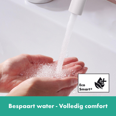 Hansgrohe Tecturis s 1 greeps wastafelkraan - 210 Fine - coolstart - draaibare uitloop en PushOpen - mat wit