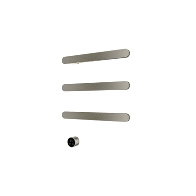 Hotbath &MORE Handdoekradiator - 50x57cm - vierkant - 3 stangen - horizontaal - met schakelaar - geborsteld nikkel