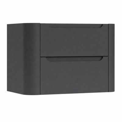 H&R Badmeubelen Juice Meuble sous vasque - 80x45x50cm - angles arrondis - 2 tiroirs - poignée intégrée - anthracite mat