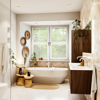 Mondiaz VICA Badkamermeubelset - 140x50x45cm - 4 lades - Cloud wastafel Talc - dubbel - zonder kraangaten - Mocha