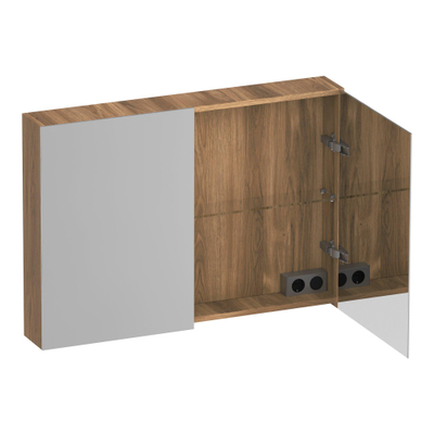 BRAUER Impress spiegelkast – 99x70x15 cm – 2 deuren, dubbelzijdige spiegeldeuren – Honey