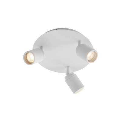 QAZQA Ducha - 3 lampes - lampes led dimmables incluses - IP65 - Rond - Blanc