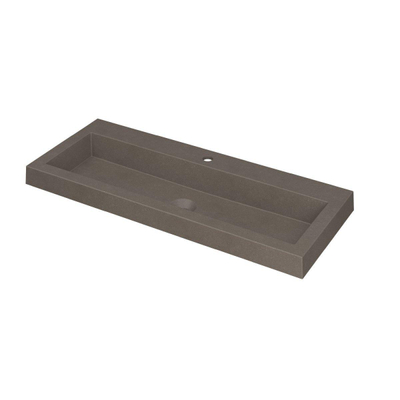 INK Dock lavabo - 100x40x6cm - 1 cuve - 1 trou de robinet - Quartz béton