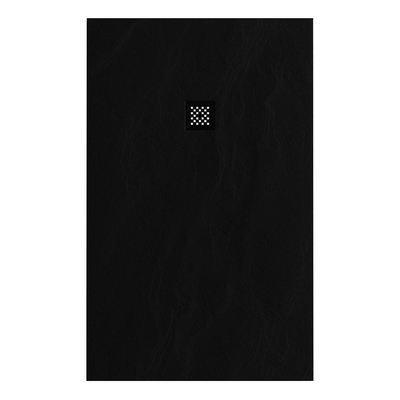 BRAUER Asteroid Douchebak 100x160 incl. antislip en antibacterieel mineraalmarmer mat zwart
