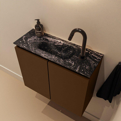 MONDIAZ TURE-DLUX Meuble toilette - 60cm - Rust - EDEN - vasque Lava - position centrale - 1 trou de robinet