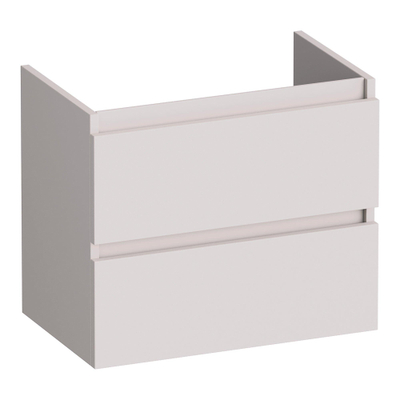 BRAUER Joy wastafelonderkast ondiep - 60x39x50cm - 2 softclose lades - greeploos - 1 sifon uitsparing - mat zand