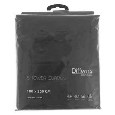 Differnz Color Rideau de douche Polyester 180x200cm Anthracite