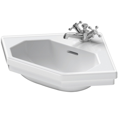 Duravit Serie 1930 Fontein - 59.5x45cm - 1 kraangat - met overloop gliss - wit