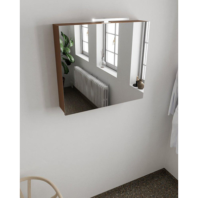 MONDIAZ CUBB spiegelkast 80x70x17cm kleur rust met 2 deuren