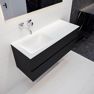 Mondiaz VICA ensemble de meuble de salle de bain - 120cm - meuble sous-vasque urbain - 4 tiroirs - lavabo nuage gauche - sans trou de robinet version XL 60cm de haut