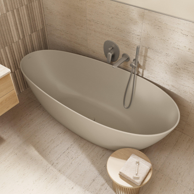 Villeroy & Boch Antao Vrijstaand bad - 170x75cm - met badvuller SilentFlow - almond