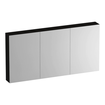 BRAUER Impress Armoire de toilette - 140x70x15cm - sans éclairage - avec 3 portes miroir double face - Bois Noir