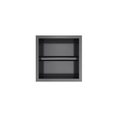 Hotbath &MORE Inbouw toiletrolhouder - 16x16x13cm - PVD - geborsteld zwart
