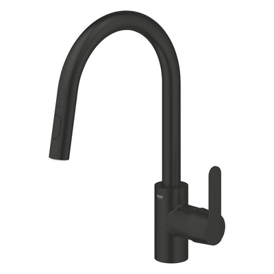 Grohe Get Mitigeur de cuisine - douchette extractible à double jet - noir mat