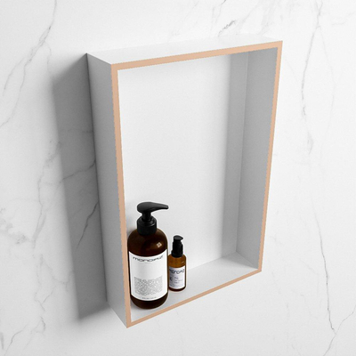 MONDIAZ EASY Nis - 44.5x29.5cm - geschikt voor in- of opbouw - 1 vak - kleur Rosee | Talc