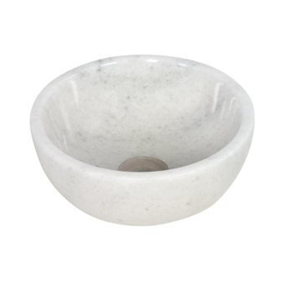 Plieger Mini Round waskom - 26x26x12cm - marmer wit