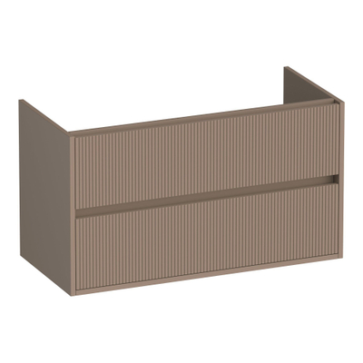 BRAUER Adore Wavy meuble sous-lavabo 100 2 tiroirs softclose - sans poignée - 1 découpe pour siphon - moka mat