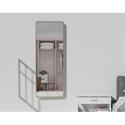 Saniclass Retro Line 2.0 Rectangle Miroir rectangulaire 140x50cm arrondi cadre Or mat